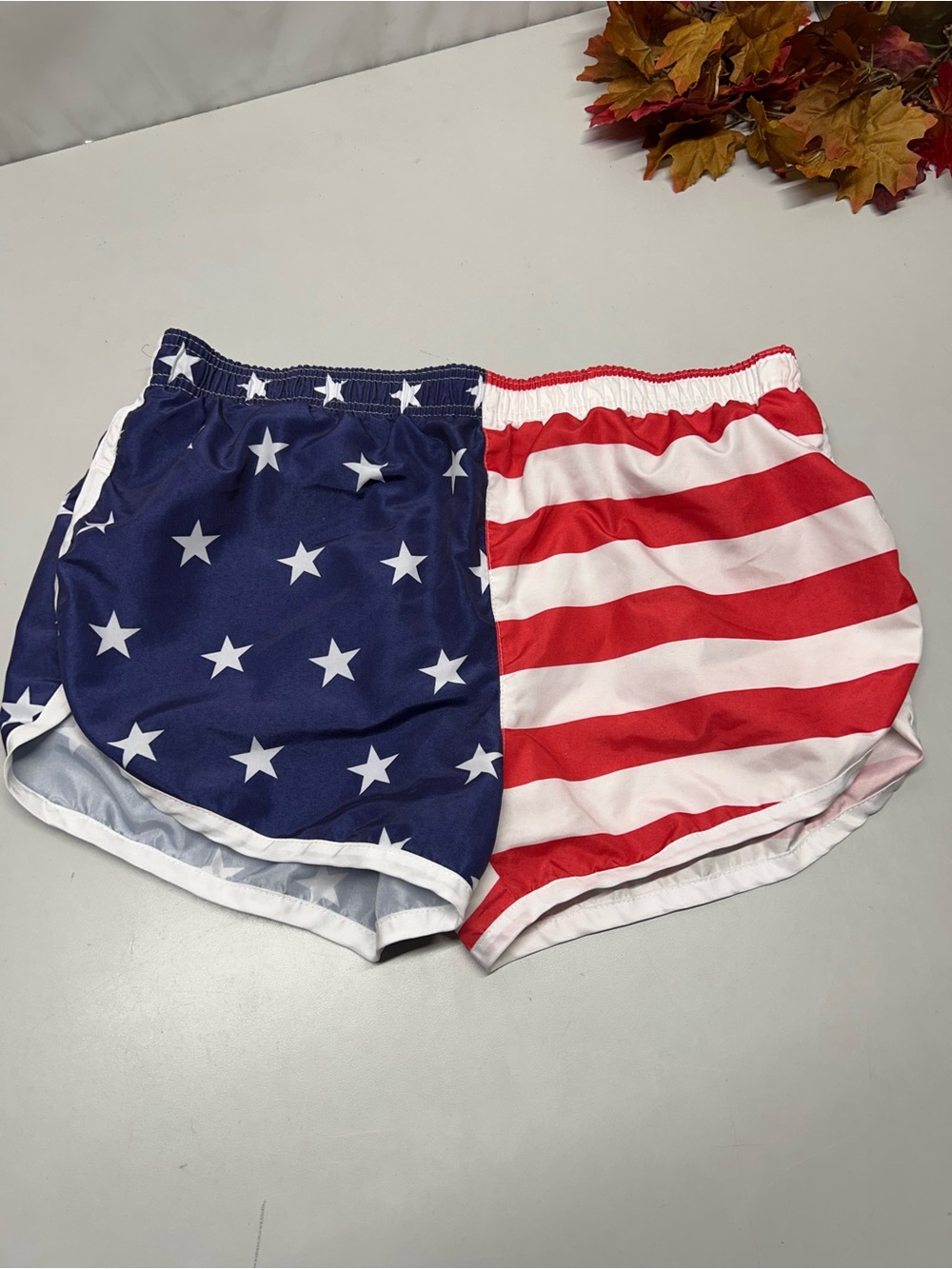 Women’s Patriotic Stars & Stripes Athletic Shorts - Red, White & Blue